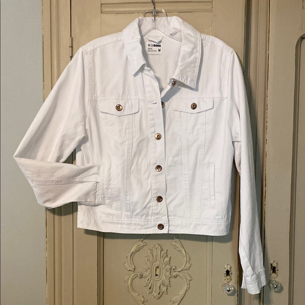 White Denim Jacket, Size M